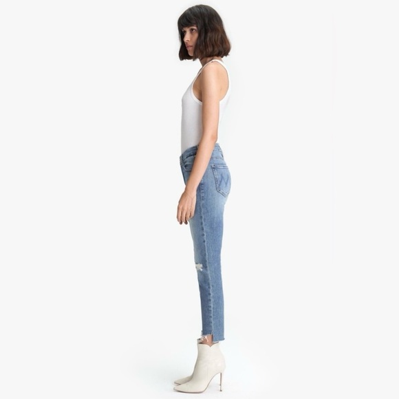 MOTHER Denim The Looker Ankle Step Fray Jeans Exposed Secret Sister Wash Size 25 - Picture 3 of 13